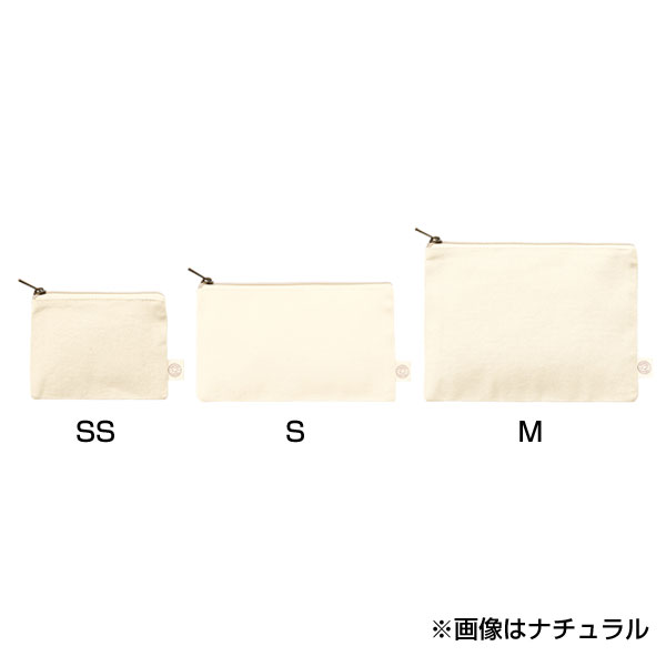 オーガニックコットンキャンバスフラットポーチ（M）　ナチュラル