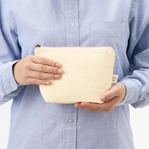 オーガニックコットンキャンバスデイリーポーチ（S）　ナチュラル