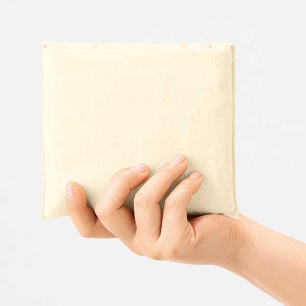 厚手コットンポケッタブルエコトート　ナチュラル