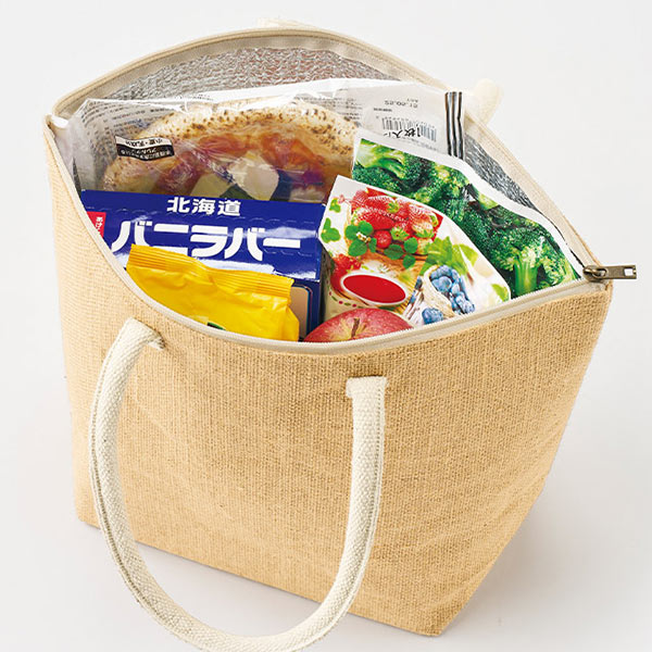 ジュート保冷トート（M）　ナチュラルベージュ