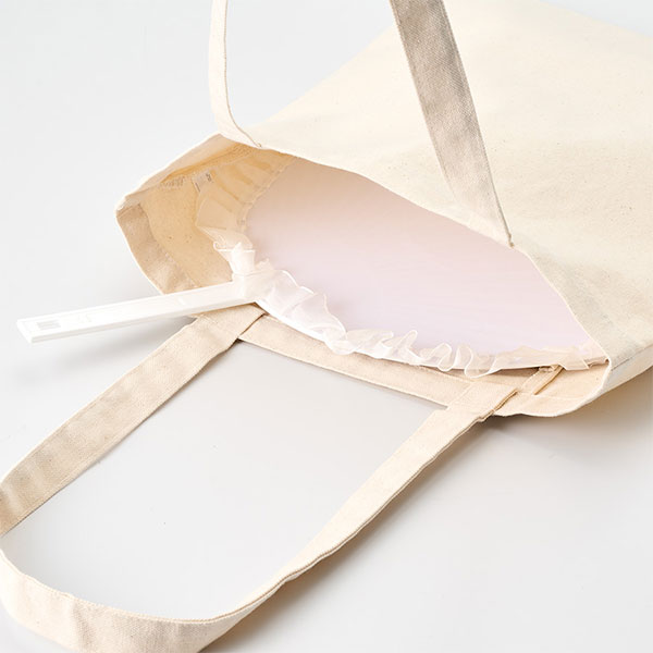 キャンバスフラットトートループ付　ナチュラル