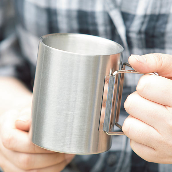 折りたたみハンドルステンレスマグ