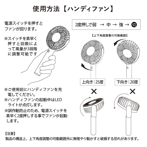 回転スタンド付ハンディファン