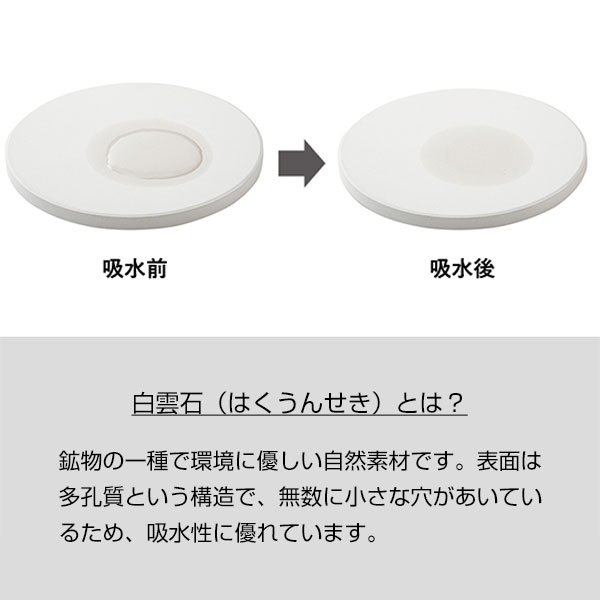 白雲石入り吸水コースター　六角