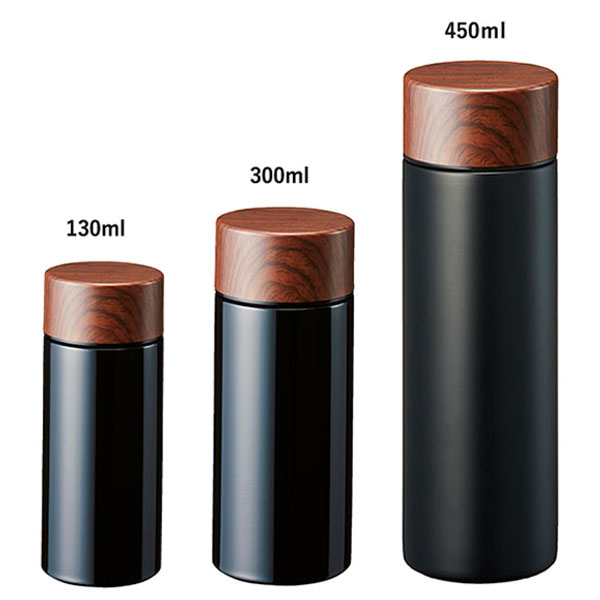 木目調サーモステンレスボトル 130ml
