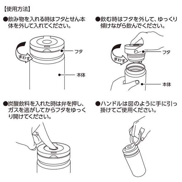 Zalatto炭酸サーモボトル530ml