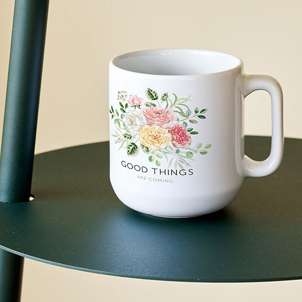 陶器マグストレート　ラウンドボトム　ホワイト