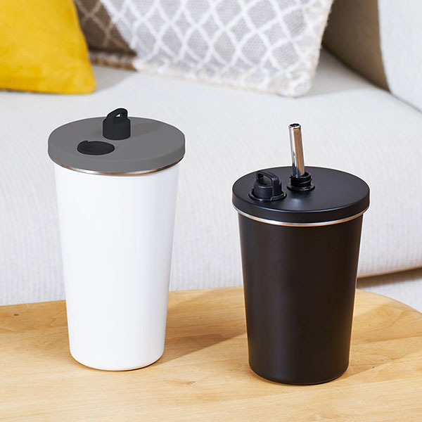 ストロー付ステンレスサーモタンブラー370ml