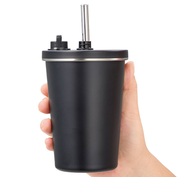 ストロー付ステンレスサーモタンブラー370ml