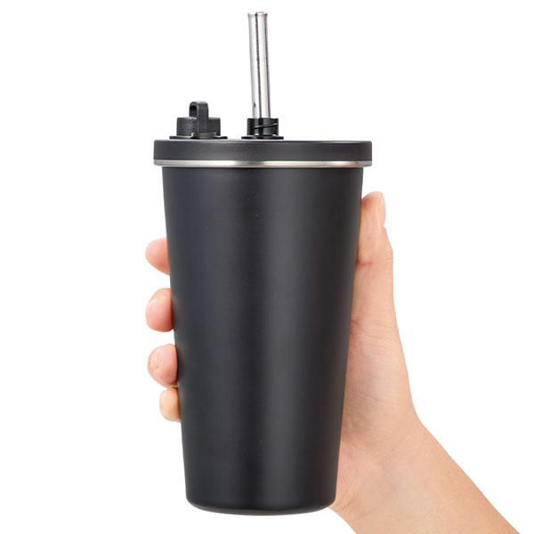 ストロー付ステンレスサーモタンブラー470ml
