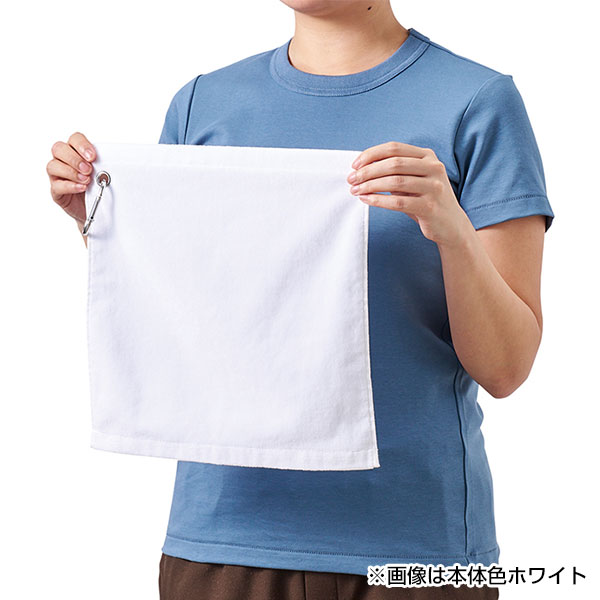 プリントしやすいコットンシャーリングカラビナ付ハンドタオル
