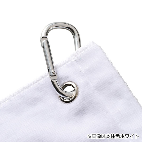 プリントしやすいコットンシャーリングカラビナ付ハンドタオル