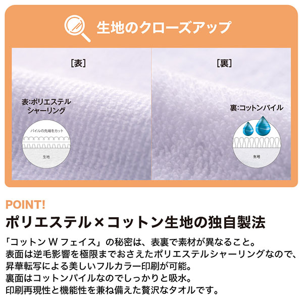 コットンWフェイス豆タオル　昇華転写対応