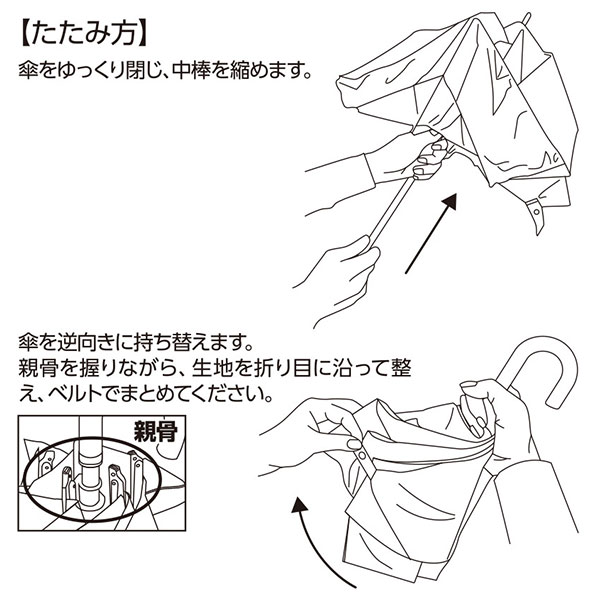 ドーム型ツートーン遮光折りたたみ傘
