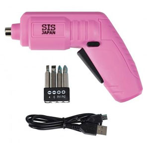 USB充電式電動ドライバー1台(ピンク)