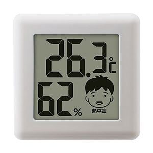 デジタル温湿度計1個(ホワイト)
