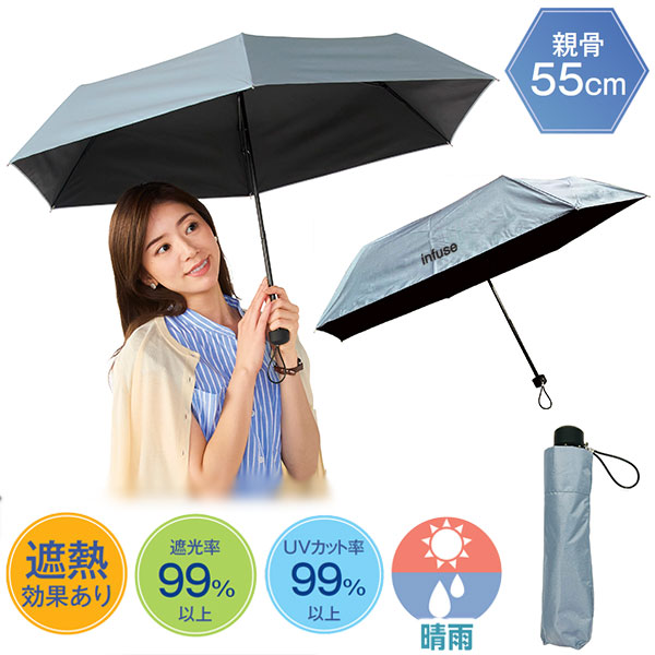 99%遮蔽遮光全天候折りたたみ傘(グレー)