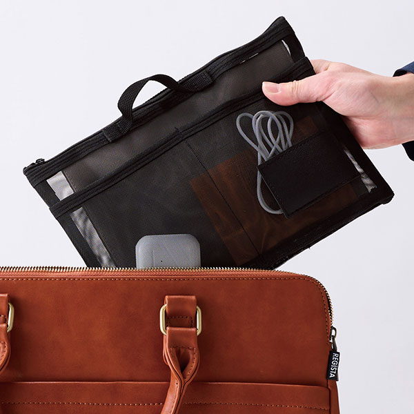 中身が見えるメッシュバッグインバッグ