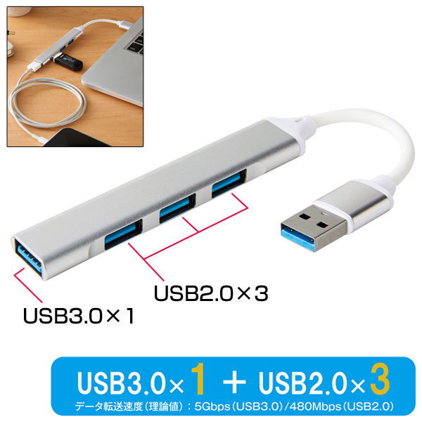 便利な4in1USBハブ