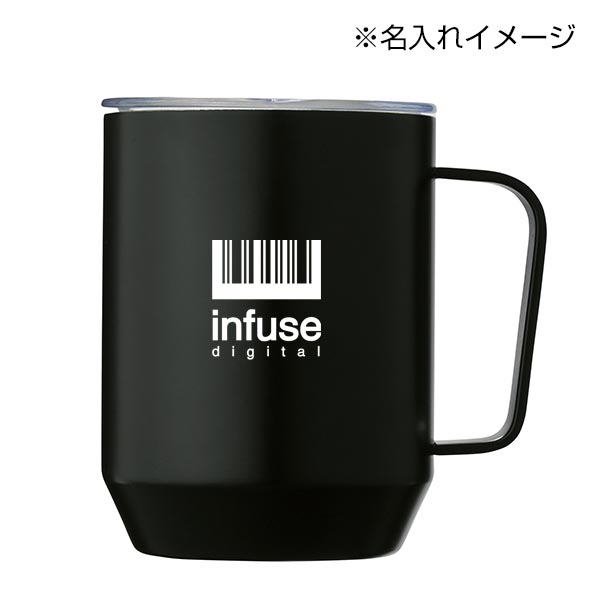 蓋付き真空ステンレスマグカップ400ml(ブラック)