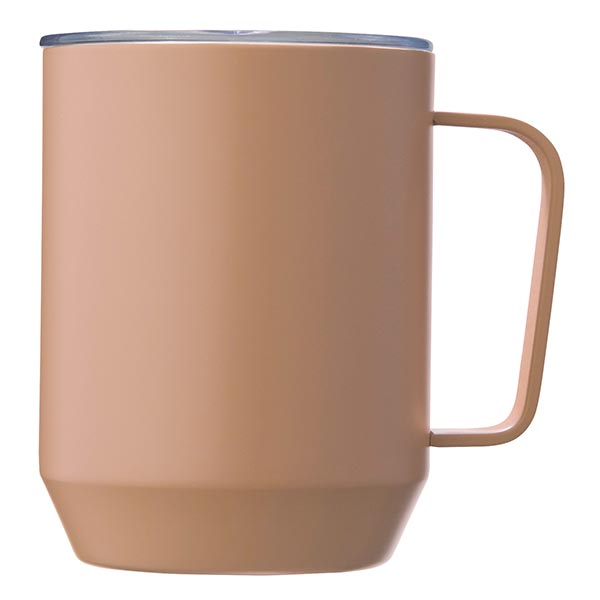 蓋付き真空ステンレスマグカップ400ml(ピンクグレー)