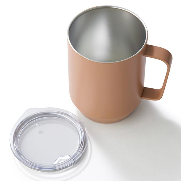 蓋付き真空ステンレスマグカップ400ml(ピンクグレー)【グッズストア
