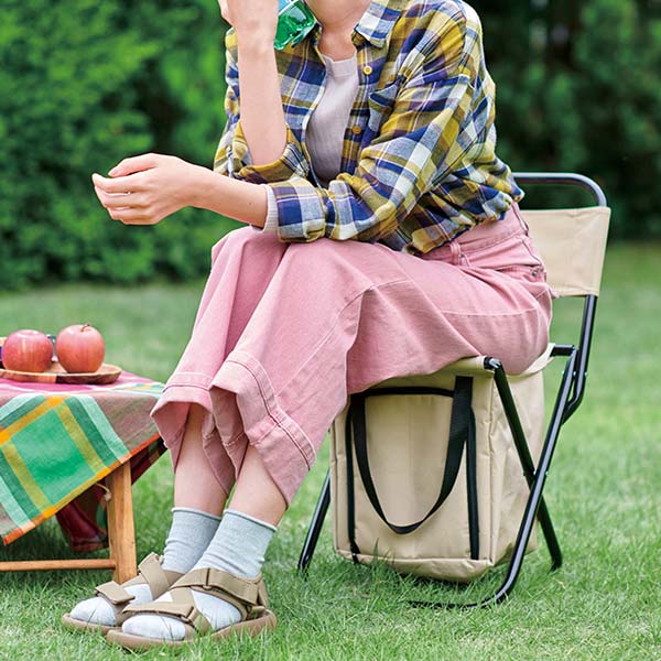 アウトドア保冷温バッグ付きチェア