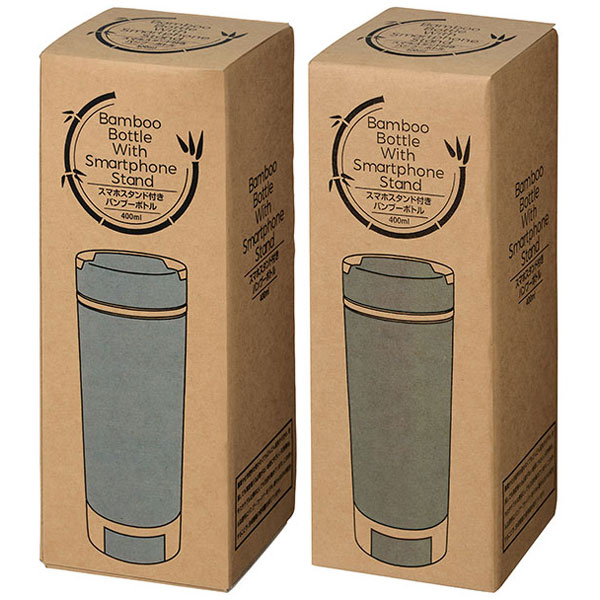 スマホスタンド付きバンブーボトル４００ｍｌ