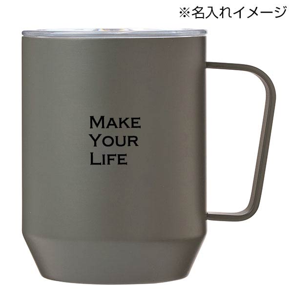 蓋付き真空ステンレスマグカップ400ml(グレー)