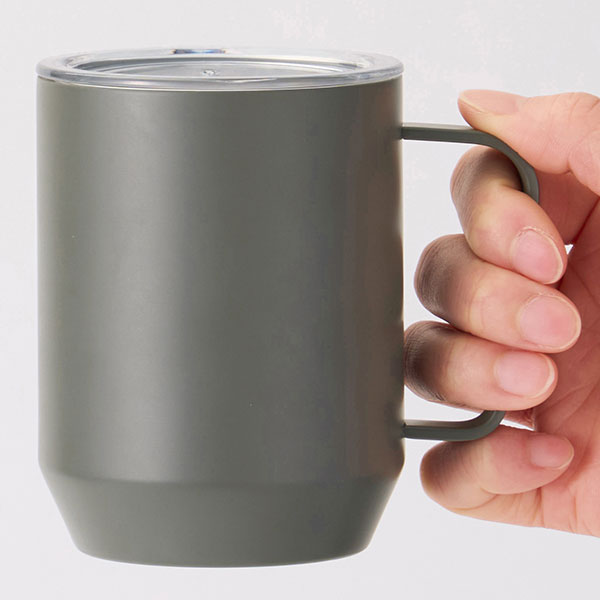 蓋付き真空ステンレスマグカップ400ml(グレー)