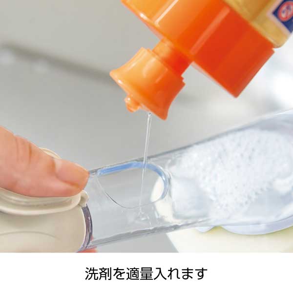 洗剤が出るキッチンお掃除スポンジ&ブラシ