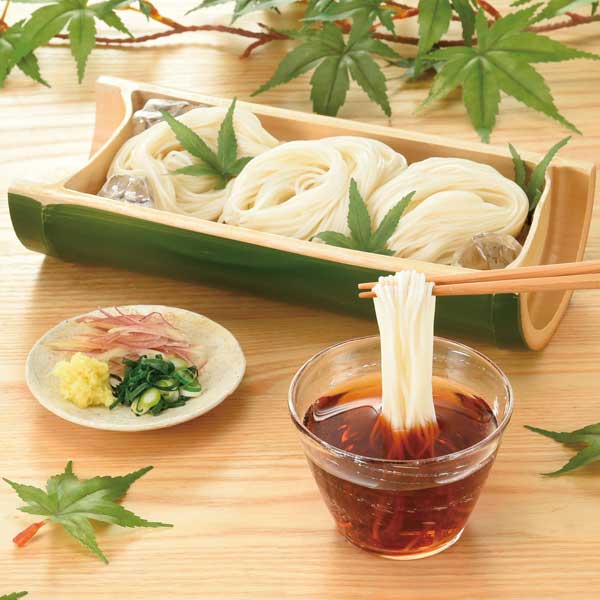 感謝 味わい涼麺 縁の白糸5束つゆ付