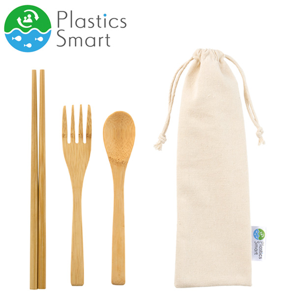 プラスチックスマート　バンブーカトラリーセット