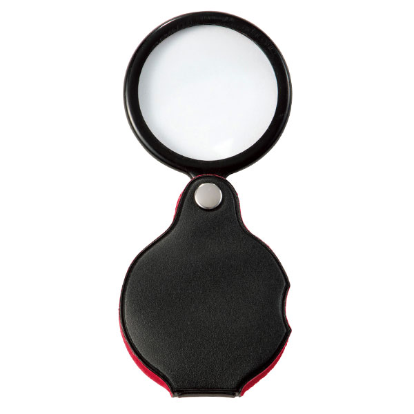 金色のマネークリップ&ポケットルーペセット