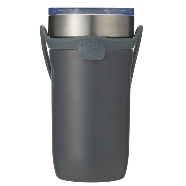ハンドル付き真空ステンレスタンブラー550ml(グレー)
