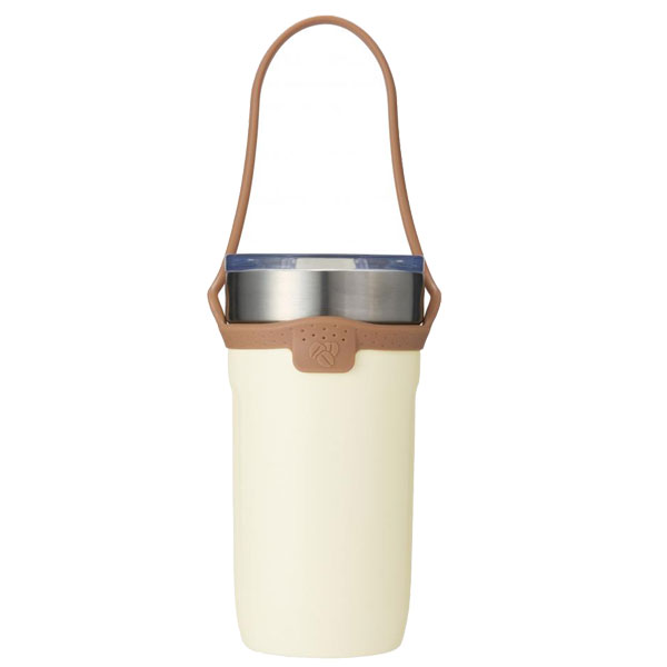 ハンドル付き真空ステンレスタンブラー550ml(ベージュ)