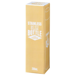 ストッパー付き真空ステンレススリムボトル200ml　1本
