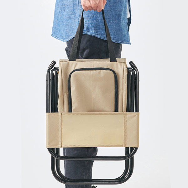 アウトドア保冷温バッグ付きチェア