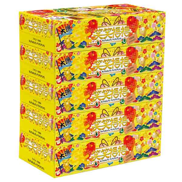 笑笑福福ボックスティッシュ100W5個組
