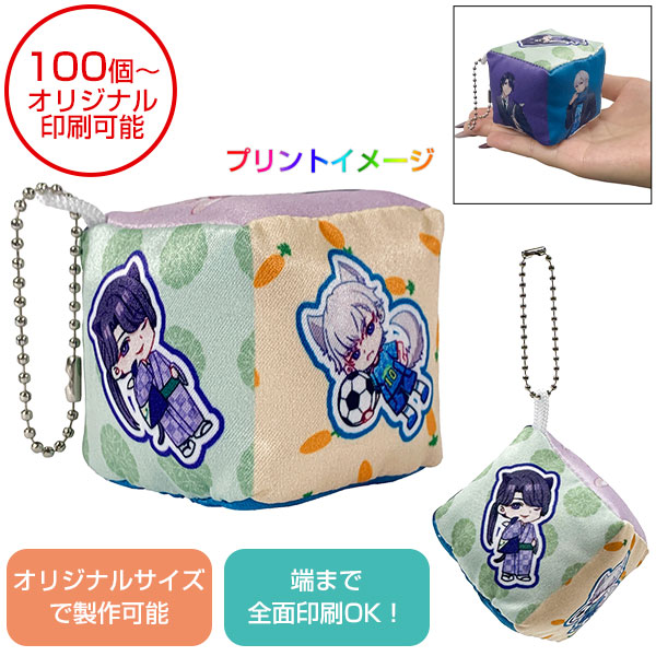 【全面オリジナル印刷可能】キューブクッションマスコット