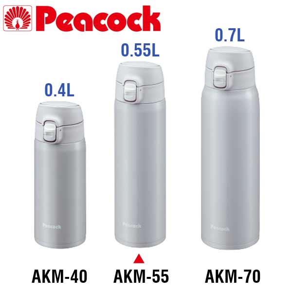 【名入れ可能】ピーコック 真空ステンレスワンタッチマグボトル550ml/AKM-55