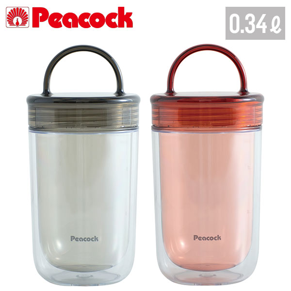 【名入れ可能】ピーコック クリアボトル(ダブルウォール)スクリュー 0.34L