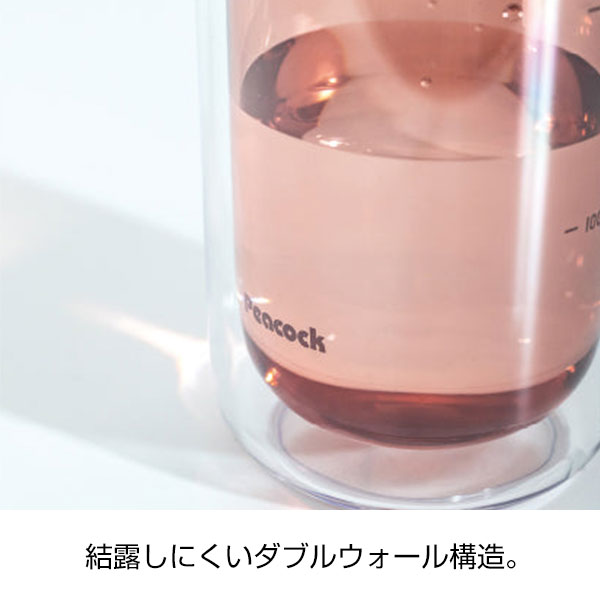 【名入れ可能】ピーコック クリアボトル(ダブルウォール)スクリュー 0.34L