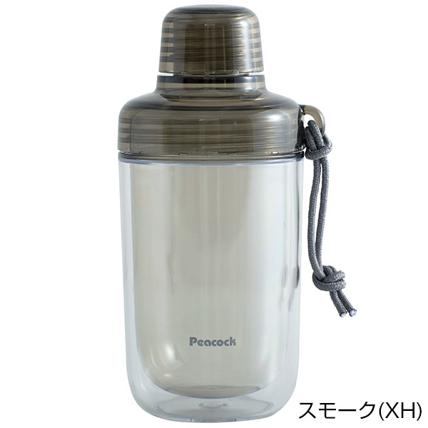 【名入れ可能】ピーコック クリアボトル(ダブルウォール)キャップ 0.34L