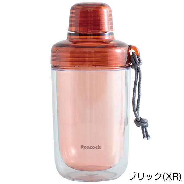 【名入れ可能】ピーコック クリアボトル(ダブルウォール)キャップ 0.34L