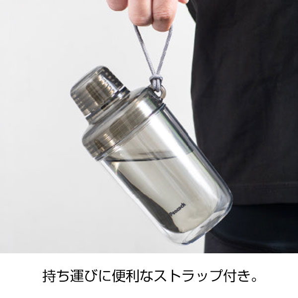 【名入れ可能】ピーコック クリアボトル(ダブルウォール)キャップ 0.34L