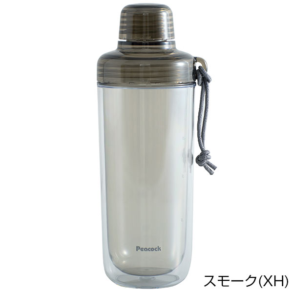 【名入れ可能】ピーコック クリアボトル(ダブルウォール)キャップ 0.48L