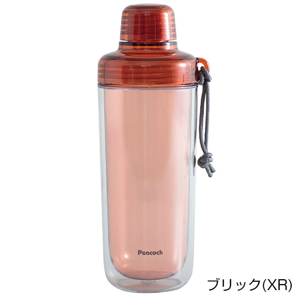 【名入れ可能】ピーコック クリアボトル(ダブルウォール)キャップ 0.48L