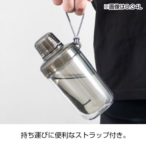 【名入れ可能】ピーコック クリアボトル(ダブルウォール)キャップ 0.48L